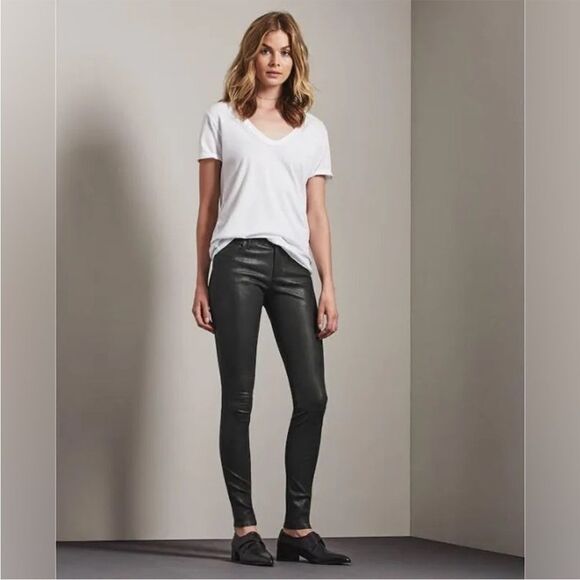 NWOT AG 100% Lamb Leather The Leggings Supper Skinny in Climbing Ivy Size 26 - Picture 14 of 14
